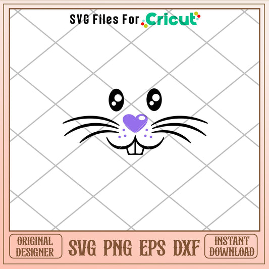 Bunny Face Boy Svg, Easter Bunny Faces