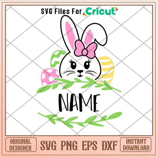Bunny Girl Name Frame, Bunny Girl Name Frame Svg