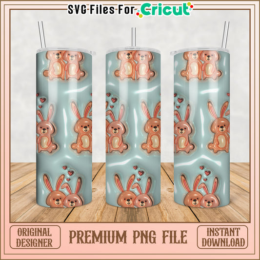 Bunny Tumbler PNG Design Instant Download