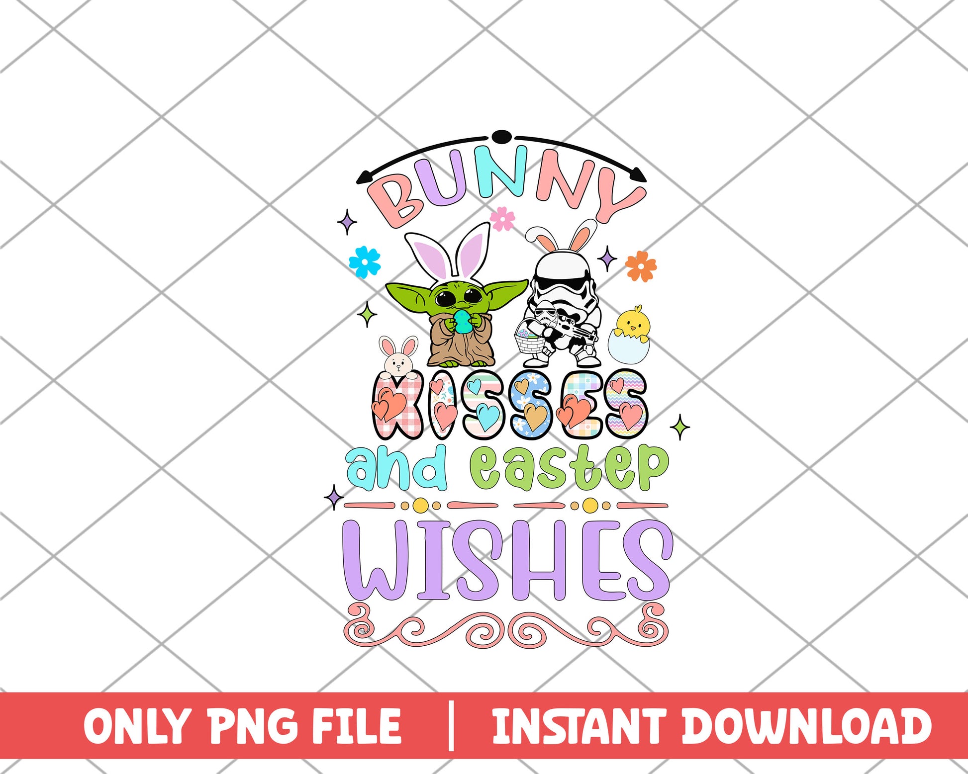 Bunny kisses and eastep wishes easter png 