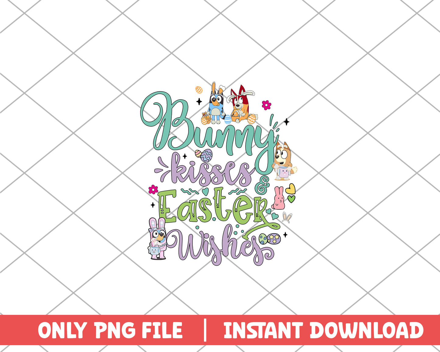 Bunny kisses easter wishes easter png