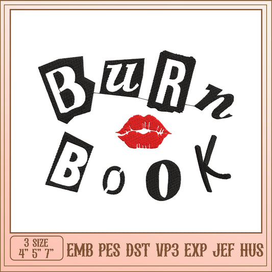 Burn Book Embroidery Design