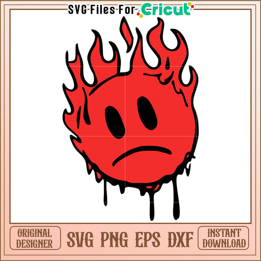 Burn sad icon design svg, emotional fire graphic svg, moody flame artwork svg