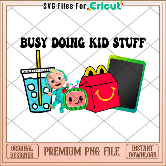 Busy Kid PNG Sublimation Design