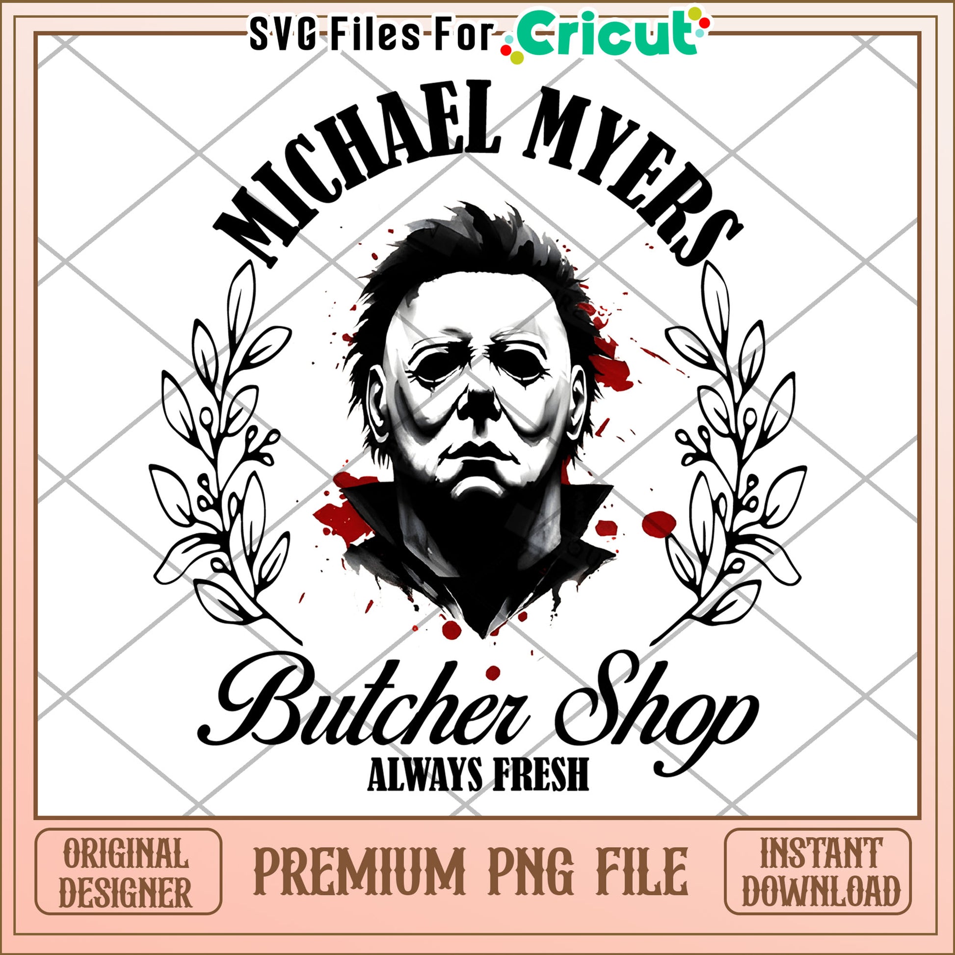 Butcher shop design png, halloween holiday png, horror halloween png