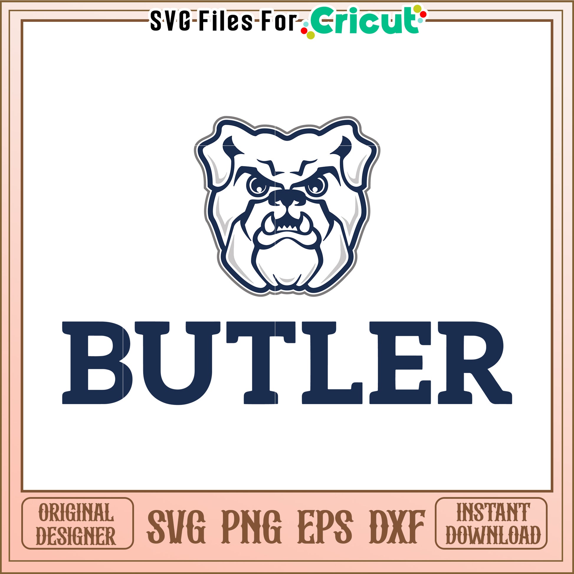 Butler Bulldog SVG Design for Cricut Projects, Perfect for DIY Crafts