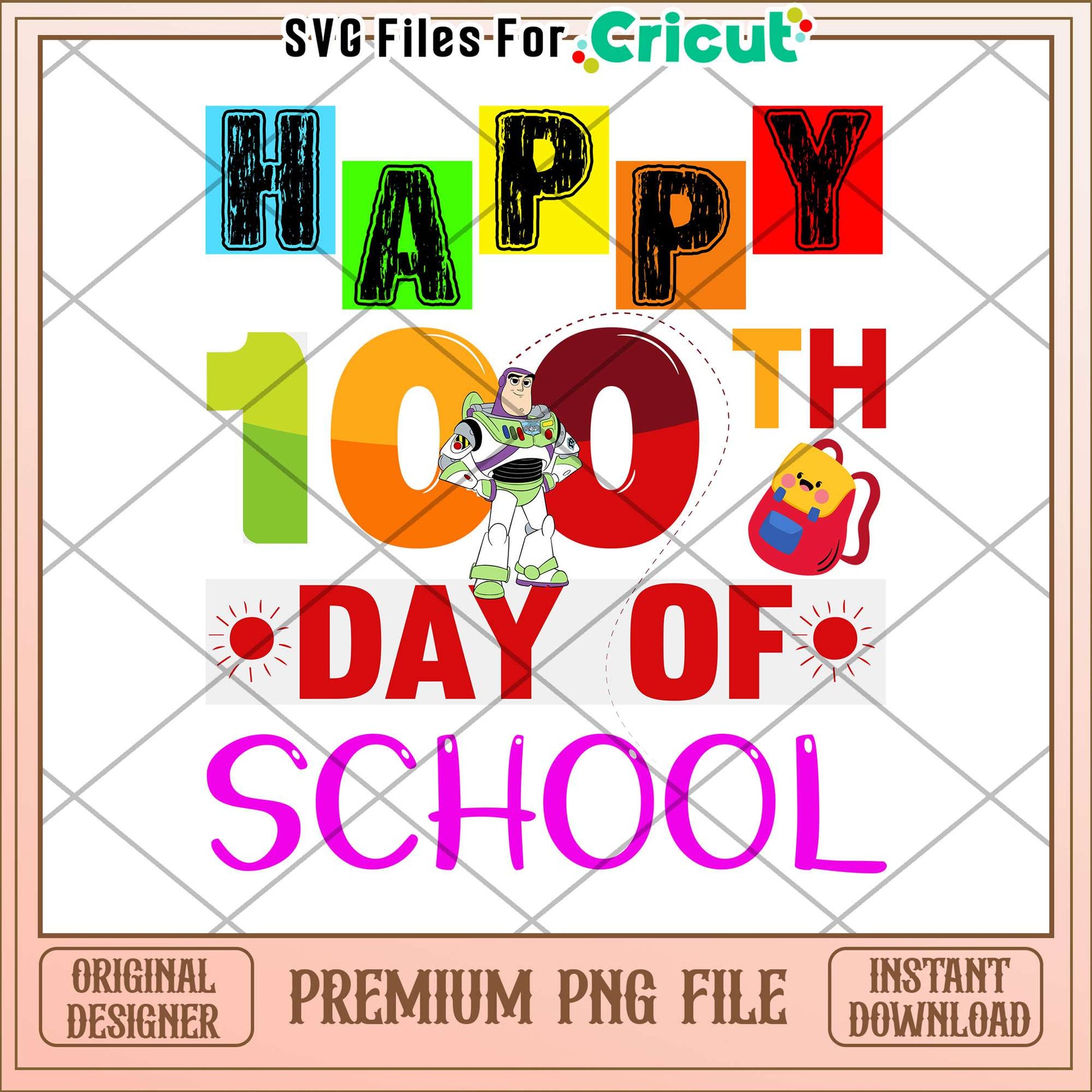 Buzz Lightyear 100 days of school png, toy school characters png