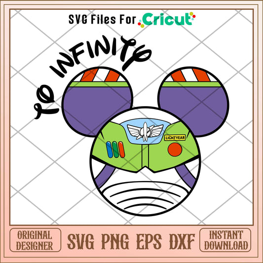 Buzz Lightyear Mickey Heads To Infinity white svg, Toy story svg, digital download