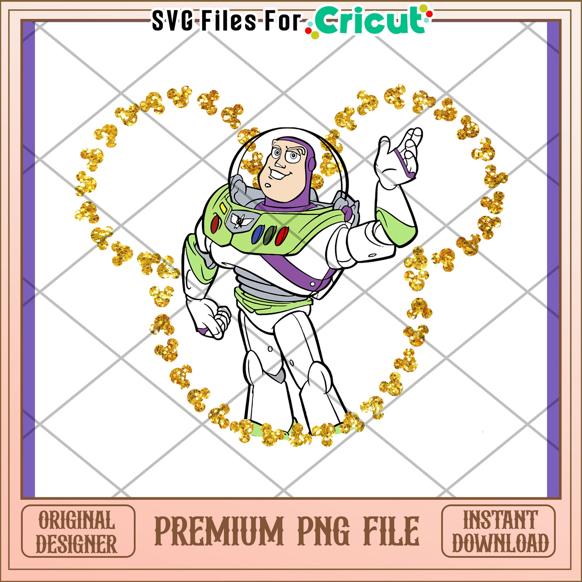 Buzz Lightyear PNG Gold Mickey Heart