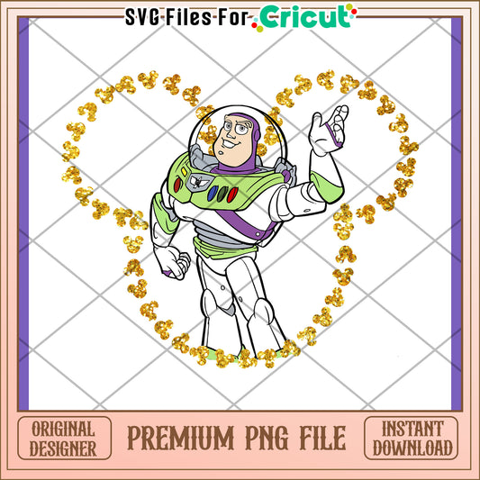 Buzz Lightyear PNG Gold Mickey Heart
