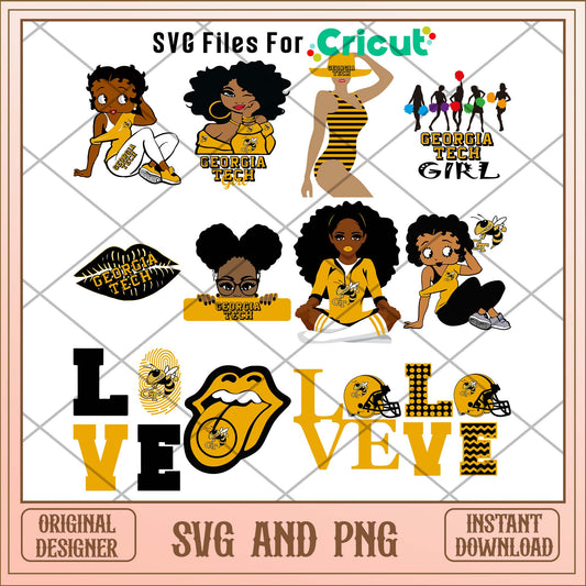 Georgia tech girl svg, Georgia tech svg bundle, NCAA svg
