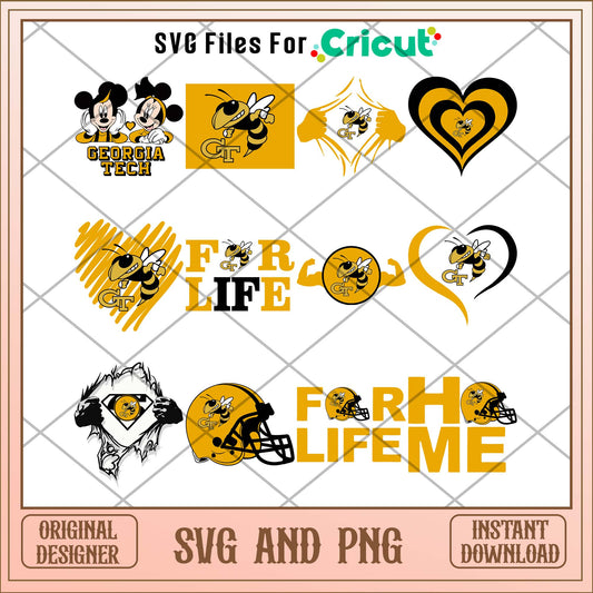 Georgia tech for life svg, Georgia tech svg bundle, NCAA svg