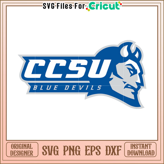 CCSU Blue Devils logo design for Cricut users, perfect for sports crafts