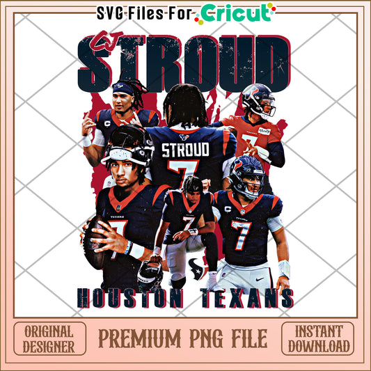 CJ Stroud Houston Texans PNG File, Instant Download for Cricut