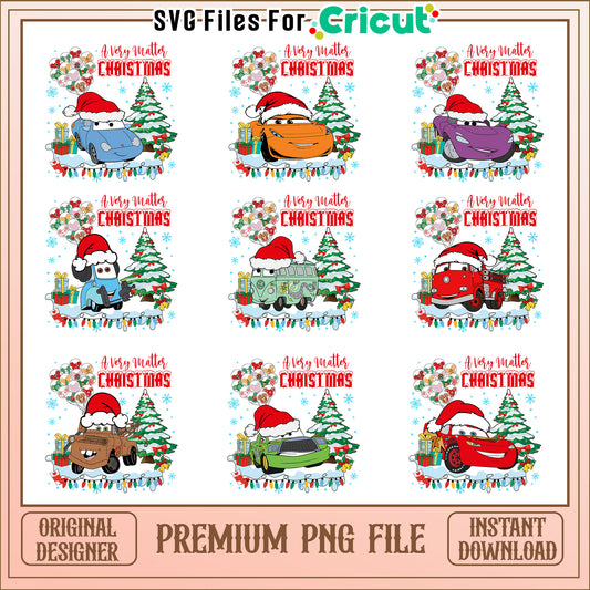 Disney cars avery matter christmas bundle png, disney cars christmas png