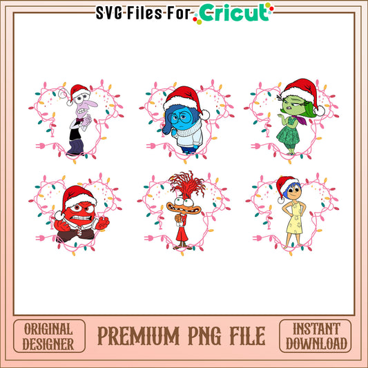 Mickey head light inside out bundle png, inside out christmas​ png