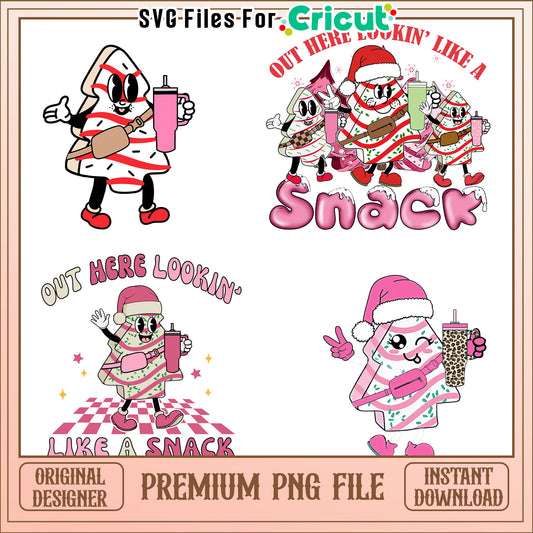 Out here looking like a snack bundle png, christmas tree cakes​ png