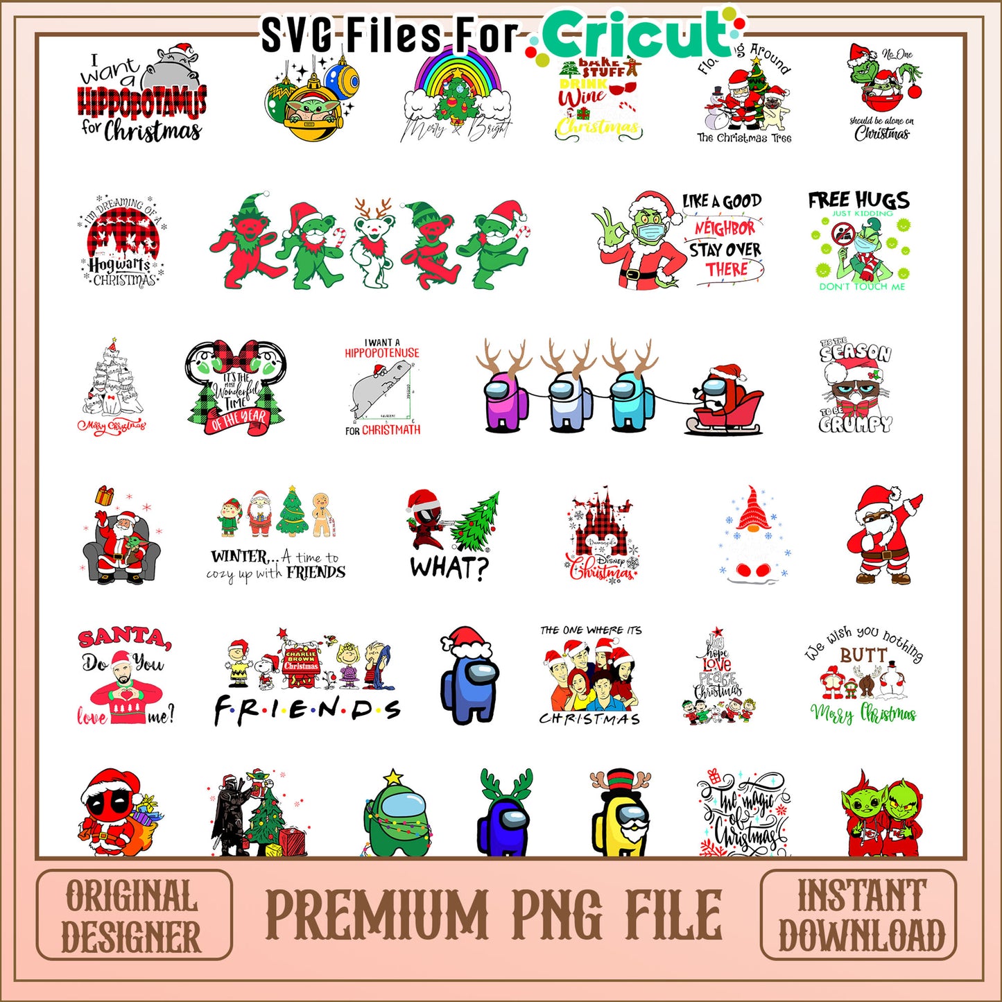 Santa do you love me christmas bundle png, among us christmas​ png