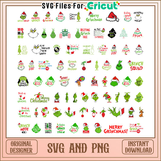 Merry grinchmas bundle svg, grinch christmas svg, merry grinchmas svg