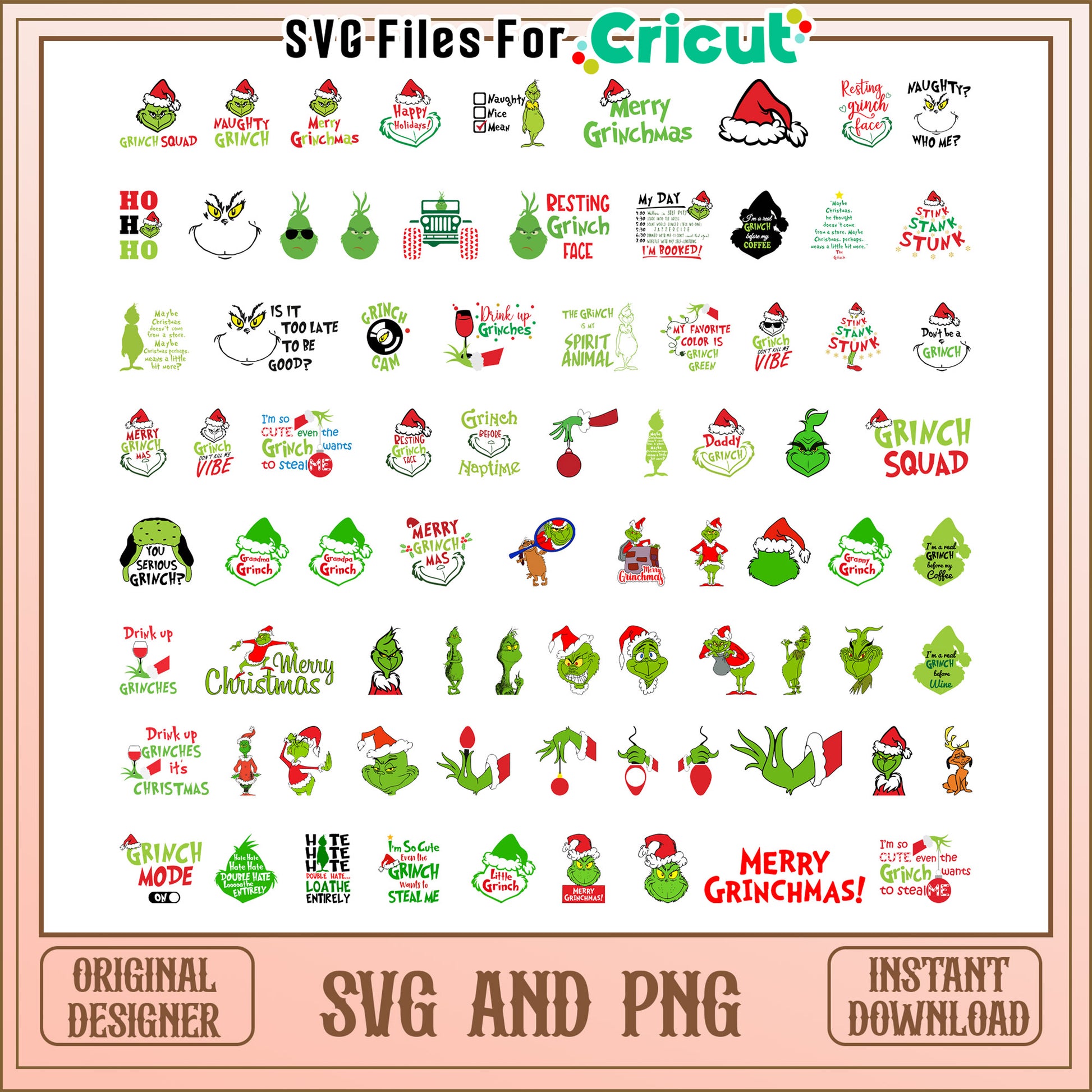 Merry grinchmas bundle svg, grinch christmas​ svg, merry grinchmas svg​