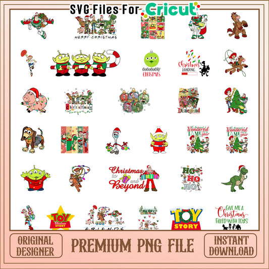 Woody friends merry christmas bundle png, toy story christmas​ png