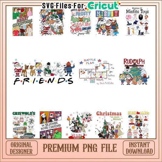 Christmas on main treet bundle png, merry christmas​ png