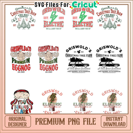 Griswold and co premium eggnog bundle design png, christmas quote​ png