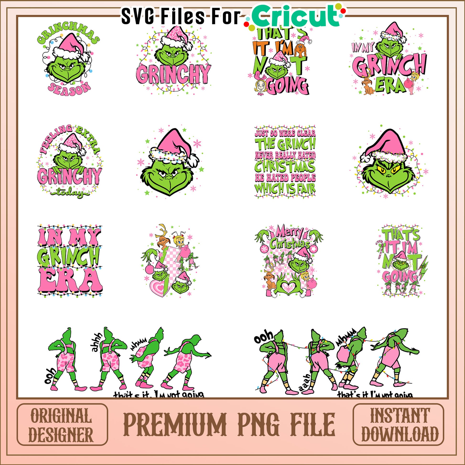 In my grinch era pink bundle design png, grinch pink​ png