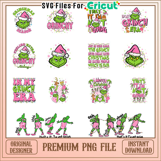 In my grinch era pink bundle design png, grinch pink​ png