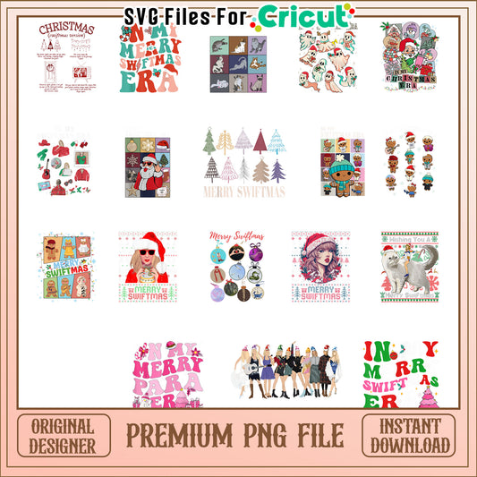 In my merry swiftmas era christmas bundle png, taylor swift christmas png