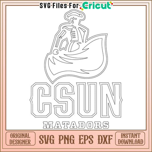 CSUN Matadors SVG Design for Cricut, Perfect for Custom Apparel Projects