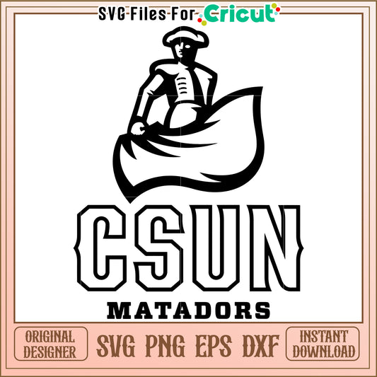 CSUN Matadors SVG files for Cricut, perfect for sports and design projects