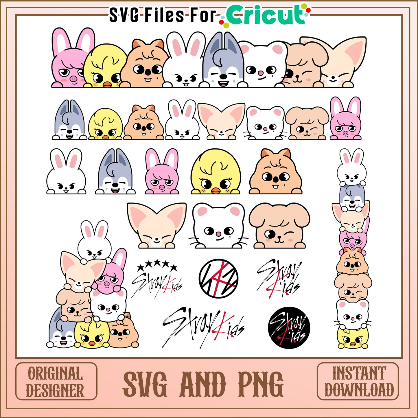 Stray kids skzoo cartoon design bundle svg, stray kids skzoo​ svg