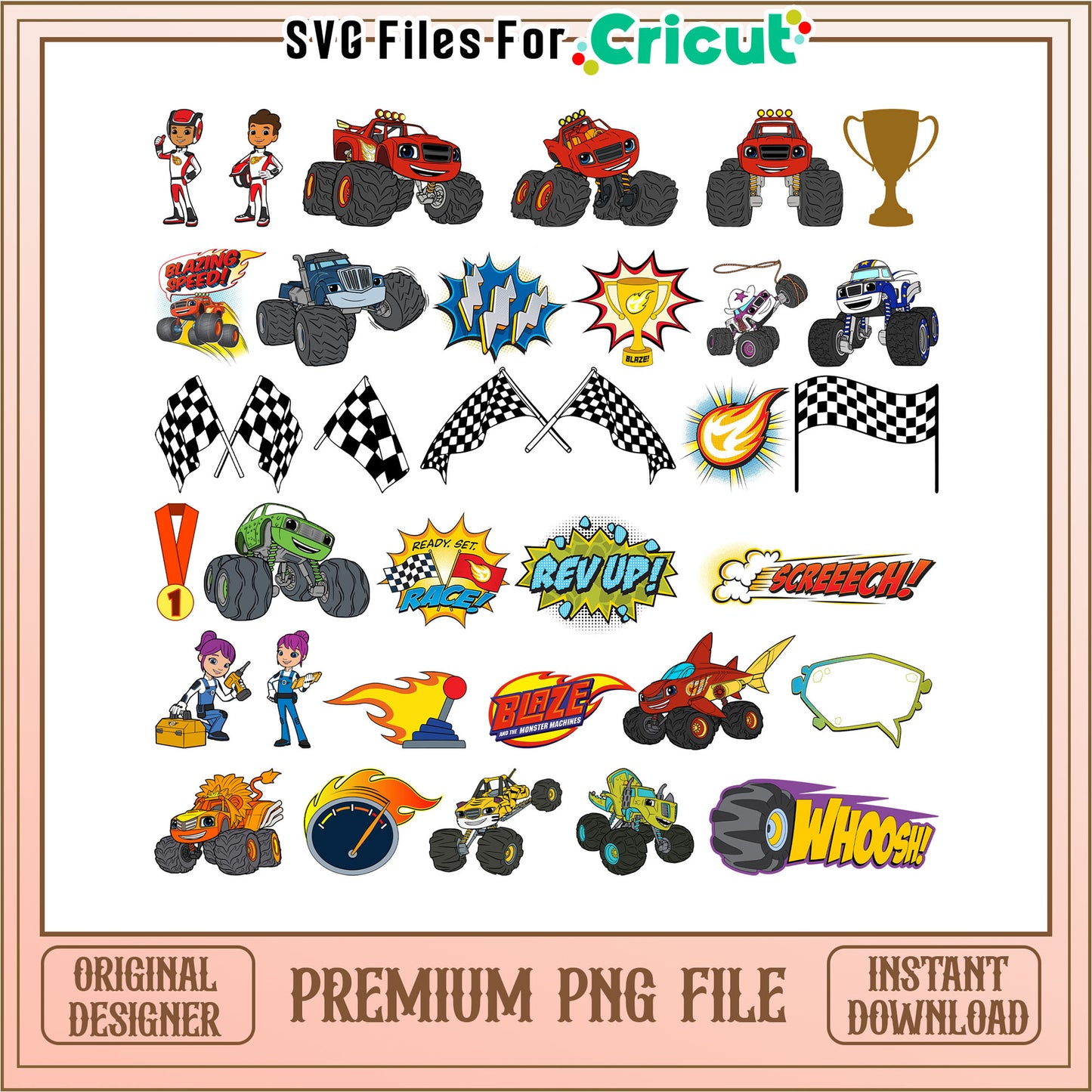 Blaze and the monster machines bundle png, monster machine cartoon​ png