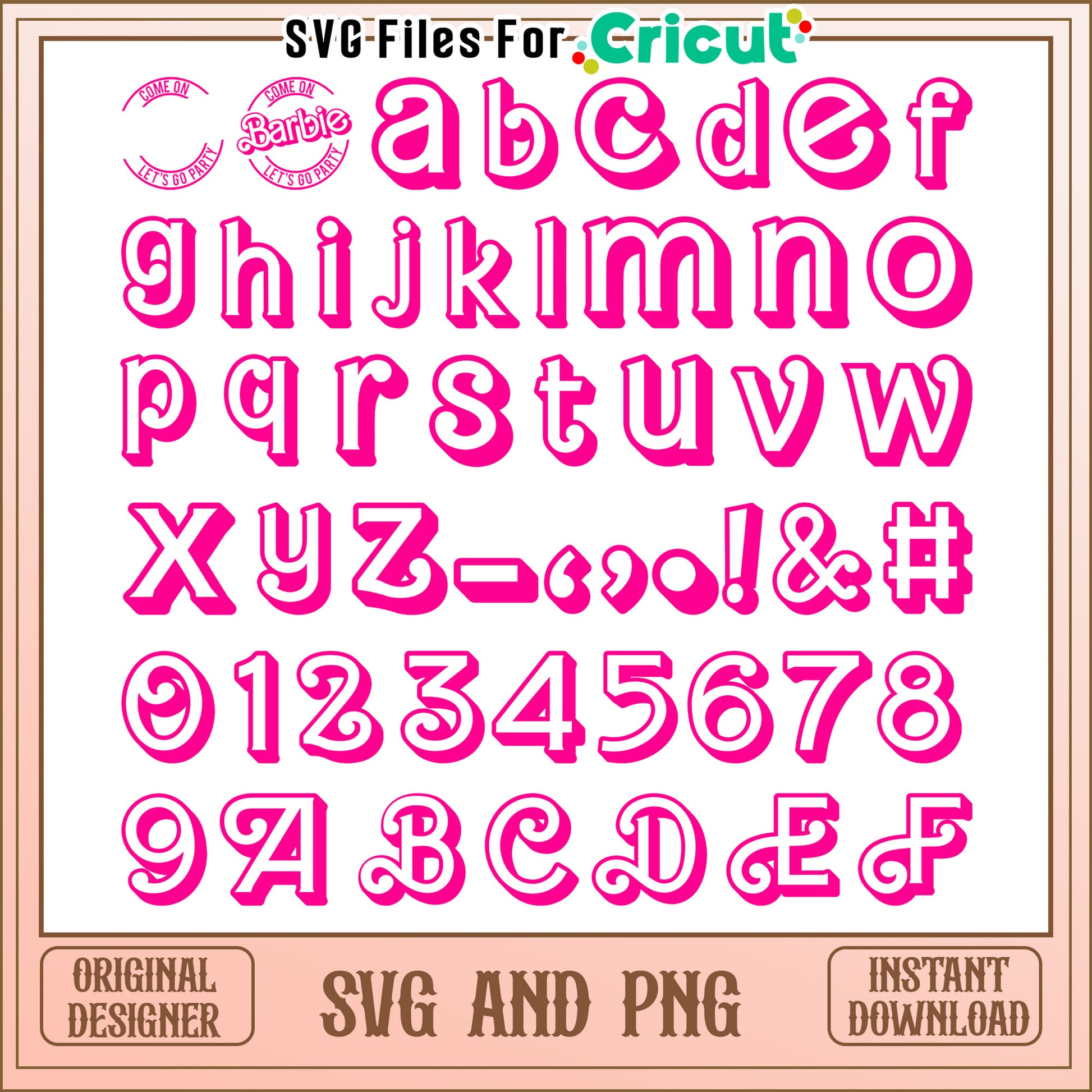 Barbie font bundle svg, barbie pink color​ svg, cartoon svg