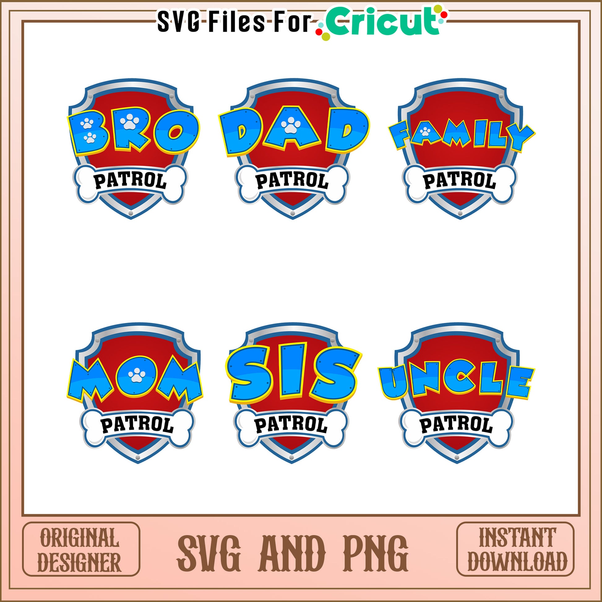 Family patrol symbol bundle svg, paw patrol logo​ svg, cartoon svg