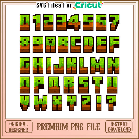 Minecraft font bundle design png, Minecraft png, cartoon png