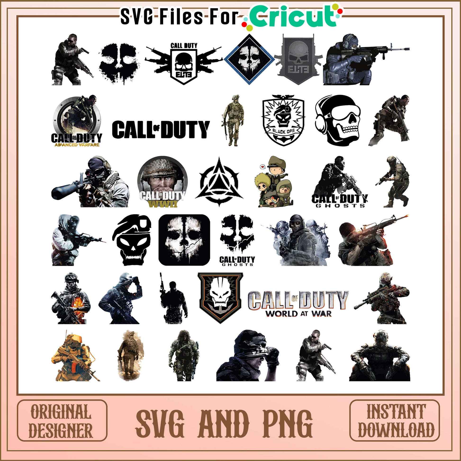 Call of duty design bundle svg, call of duty games svg – svg files for ...