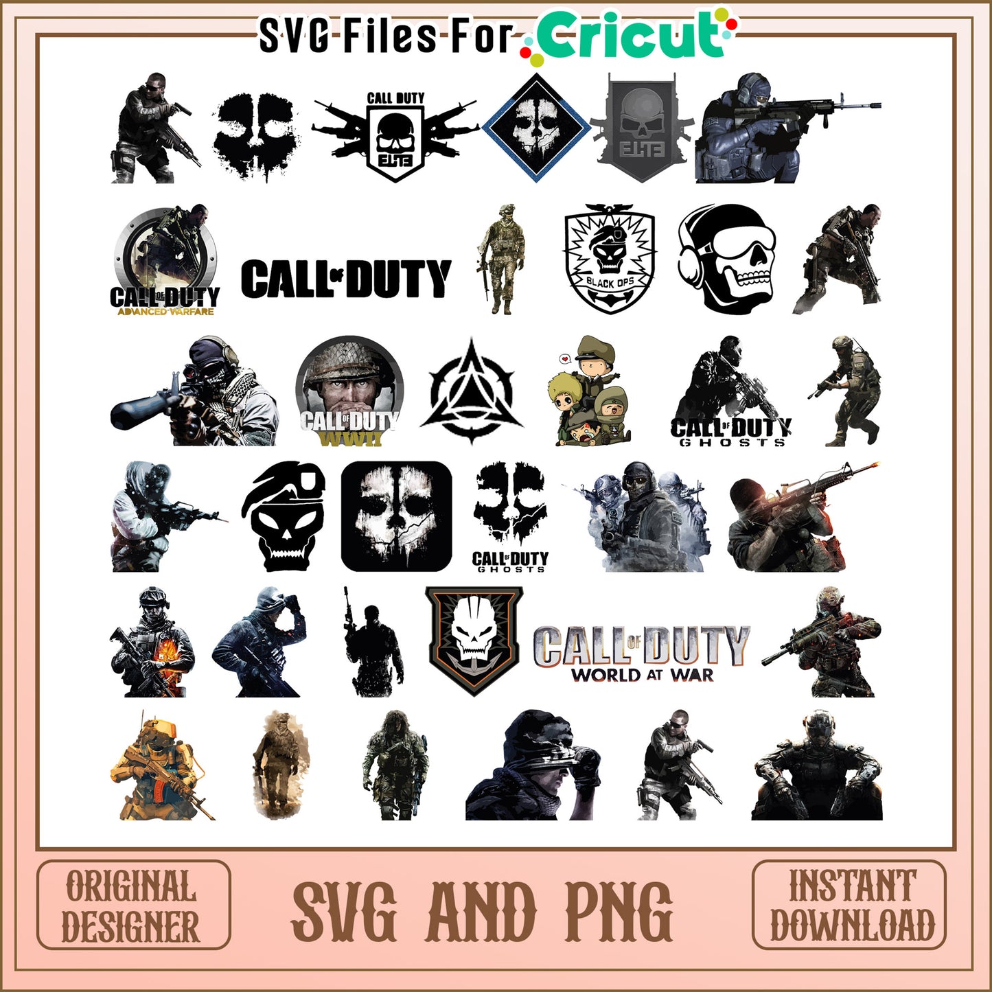 Call of duty design bundle svg, call of duty games​ svg