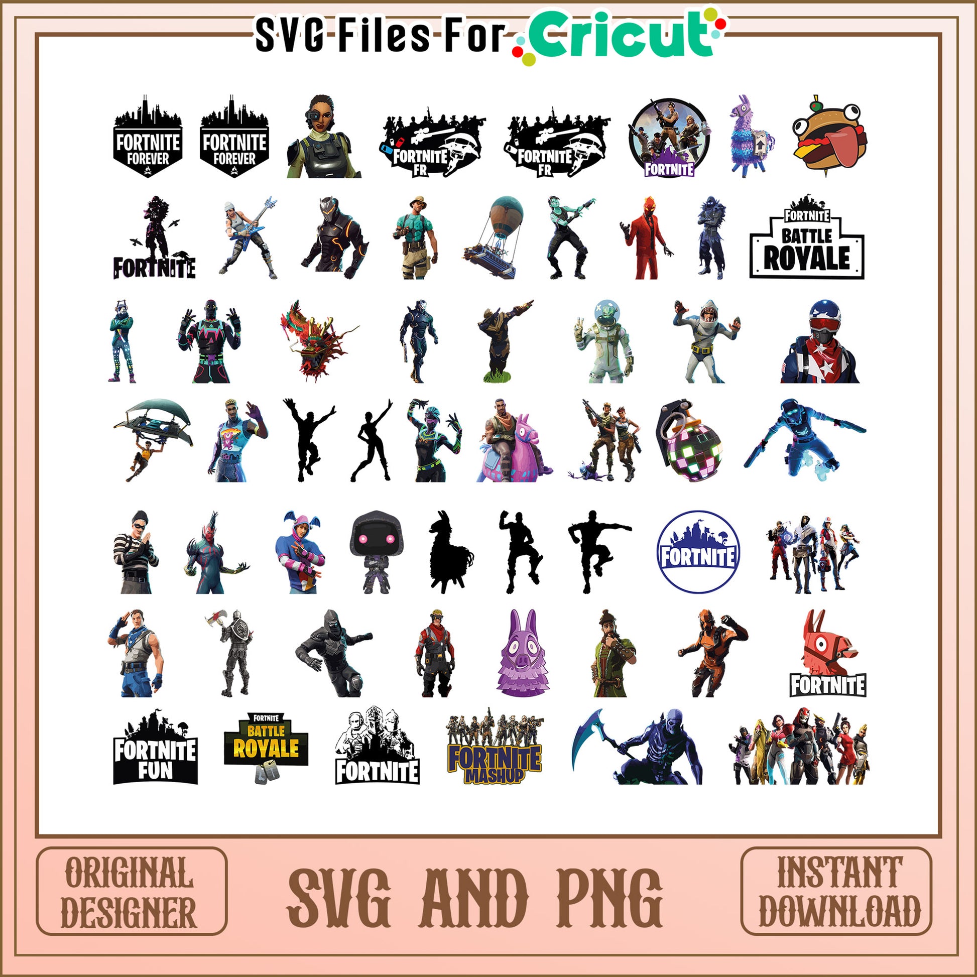 Fortnite characters design bundle svg, fortnite game​ svg