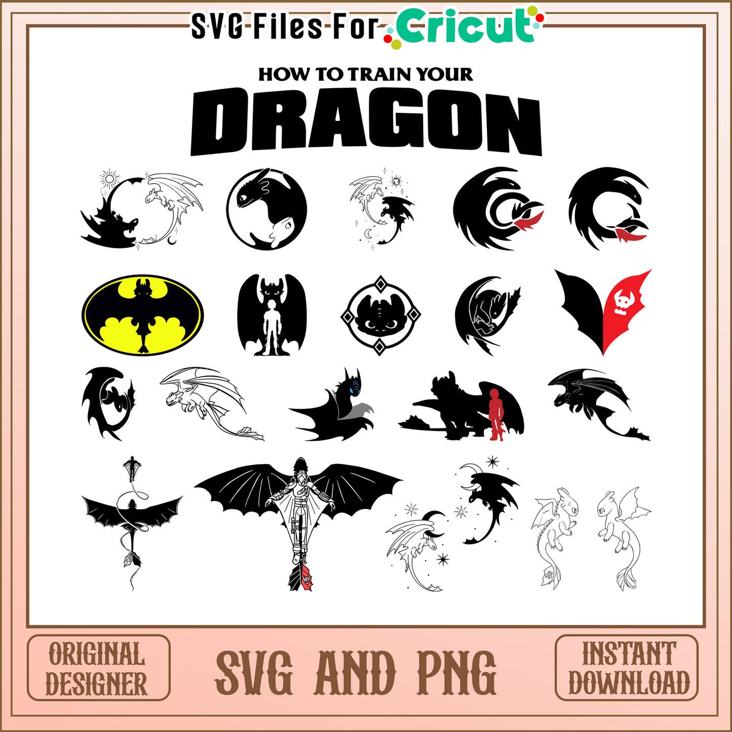 How to train your dragon bundle svg, toothless and light fury​ svg