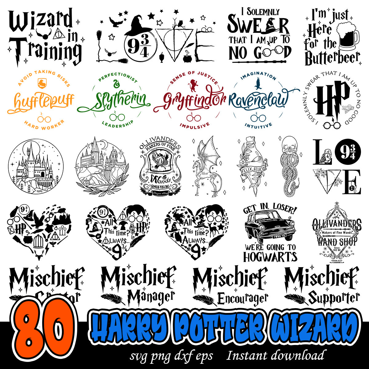 Harry Potter movie Bundle, Harry Potter svg bundle