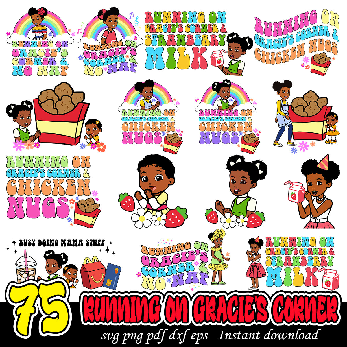 Running on Gracie's corner svg bundle, Cartoon for kids svg bundle