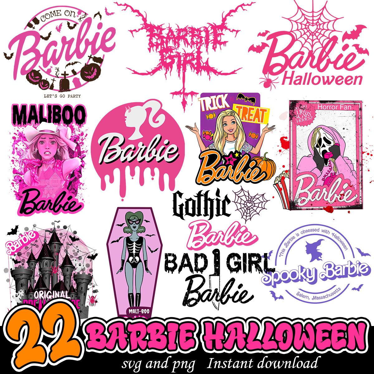Barbie halloween bundle file, Barbie cartoon svg bundle
