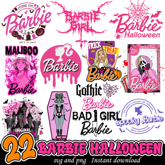 Barbie halloween bundle file, Barbie cartoon svg bundle