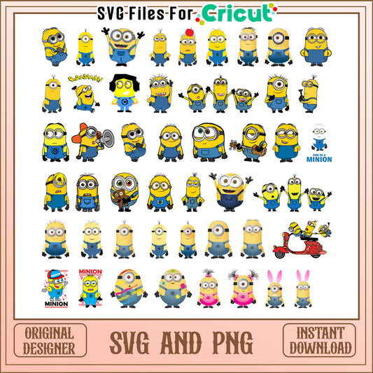 Minions cartoon members bundle svg, minions characters​ svg