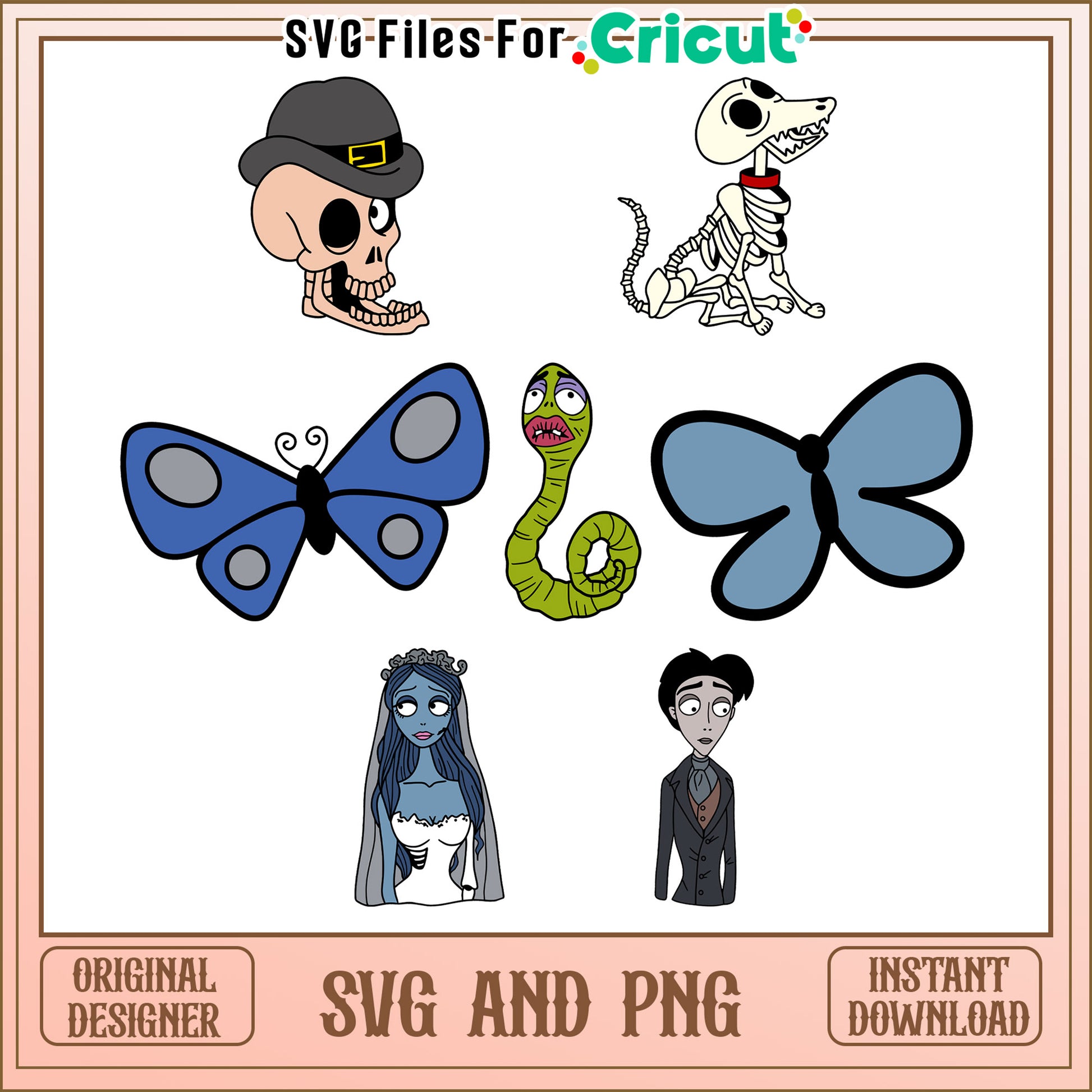 Corpse bride bundle svg, corpse bride cartoon movie​ svg