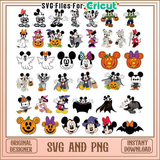 Mickey friends halloween bundle svg, mickey and friends halloween​ svg