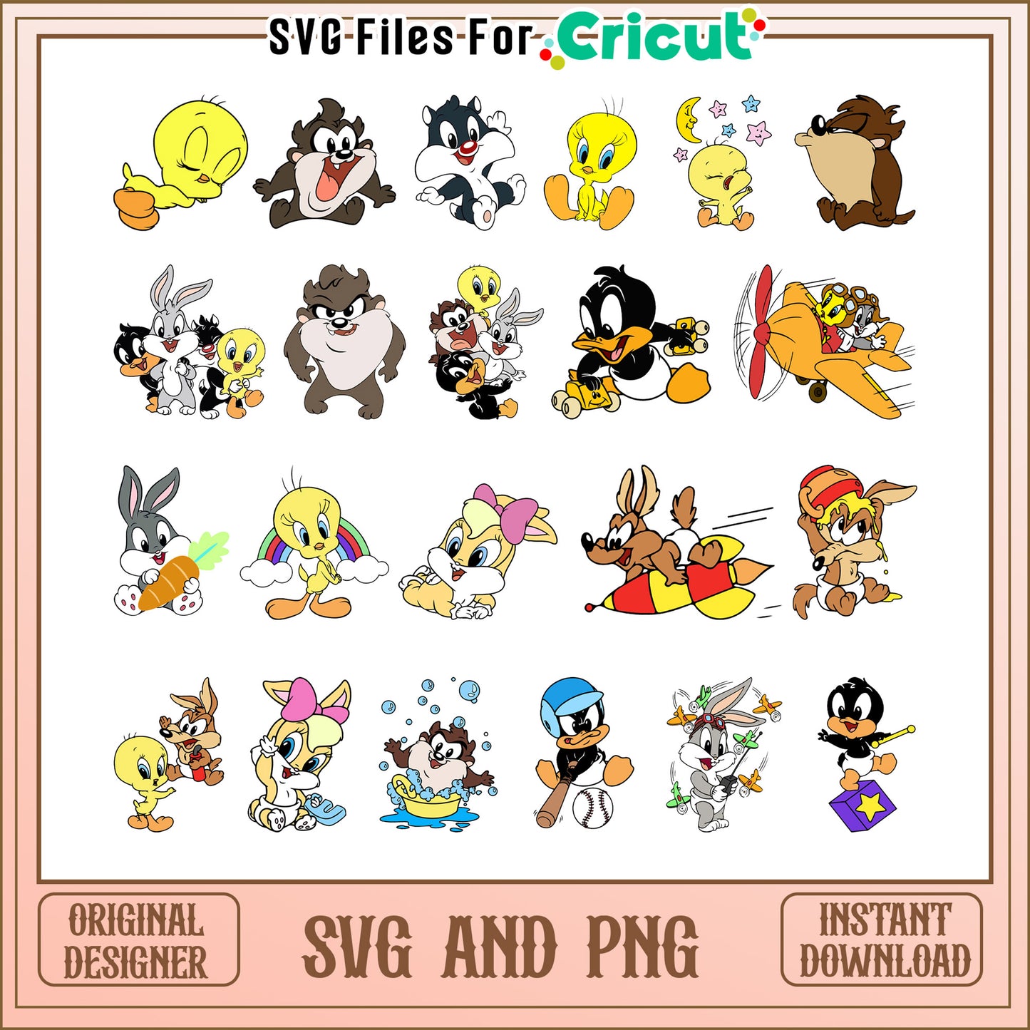 Looney tunes chibi bundle svg, looney tunes cartoons​ svg