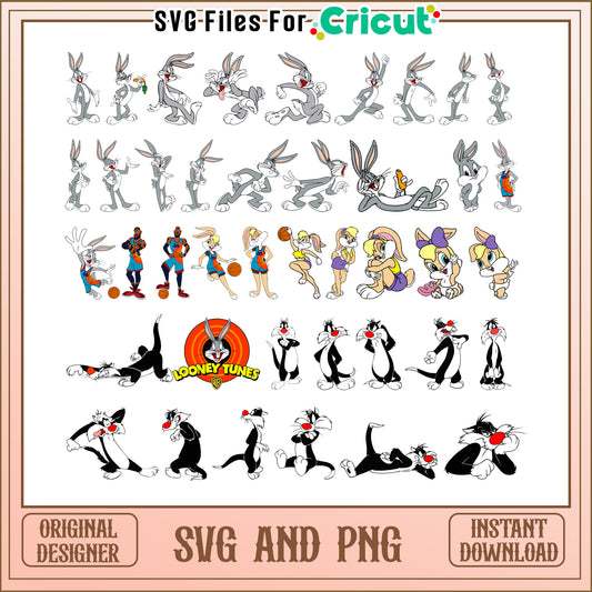 Looney tunes clipart bundle svg, bugs bunny svg​, looney tunes svg